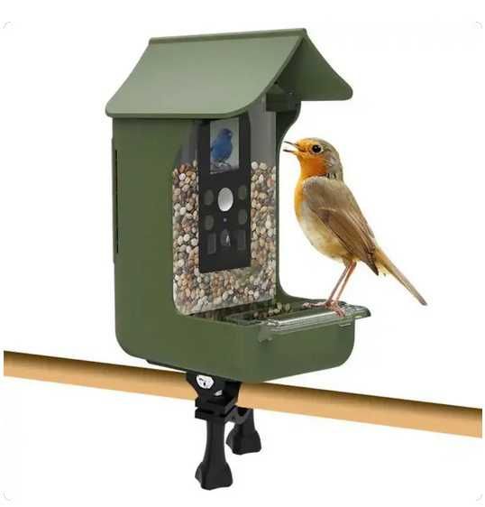 Câmara portátil incorporada em comedor de pássaros