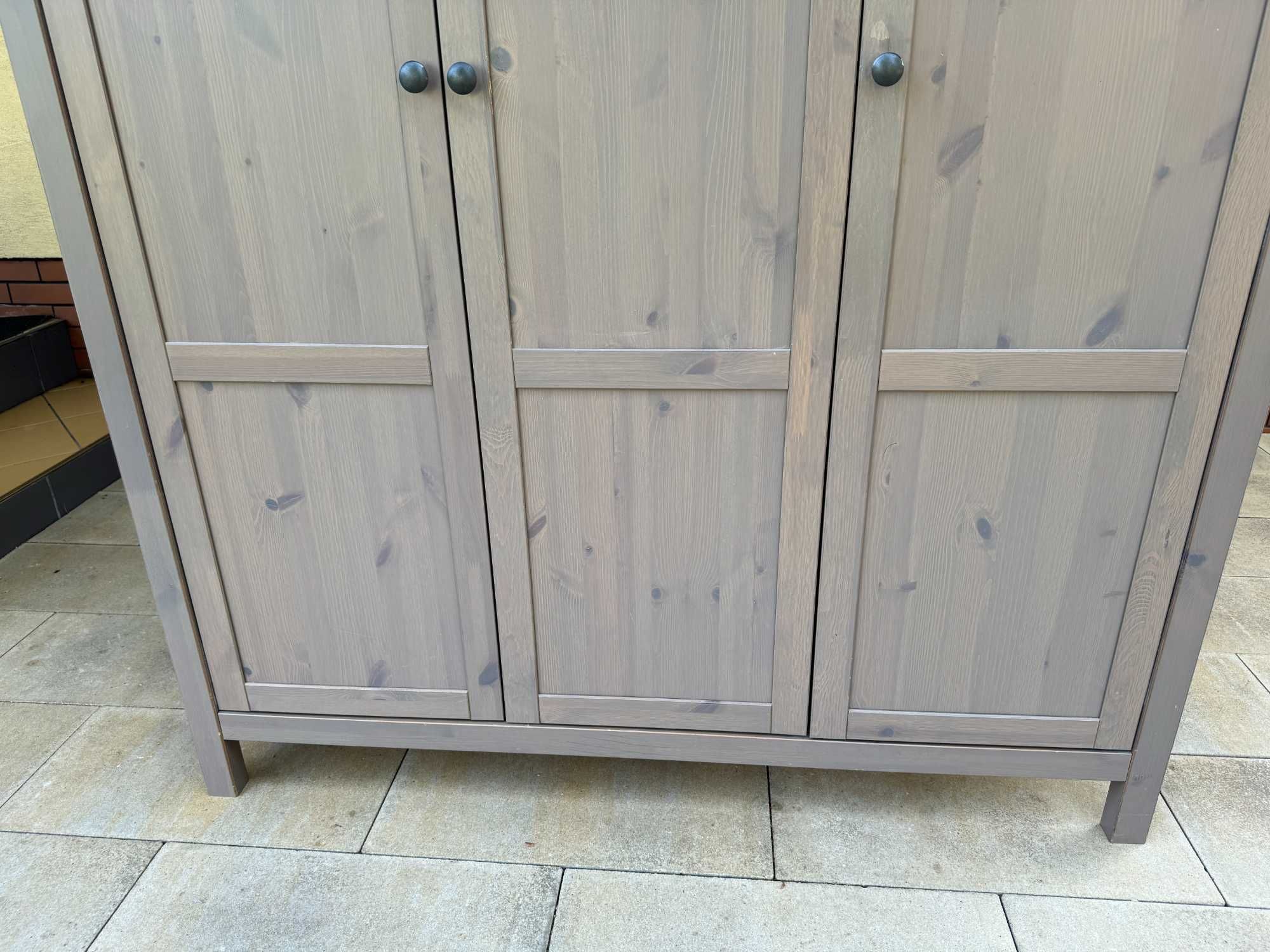 szafa 3 drzwiowa bieliźniarka ikea szafka komoda szara hemnes