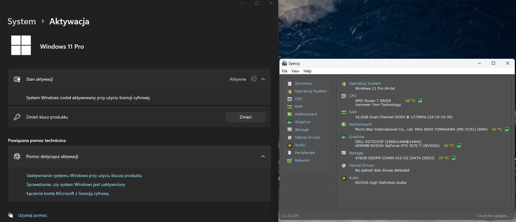 Komputer do gier - Ryzen 7 5800X / Nvidia RTX 3070 Ti 8GB / 16GB RAM