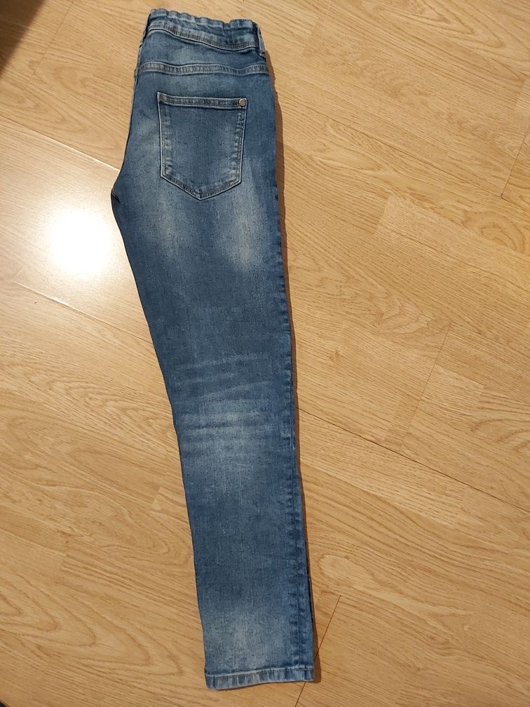 Jeansy dżinsy ciemny odcień dziewczynka 146
