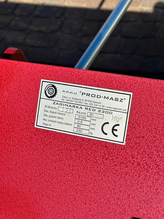 Zaginarka 2m RED 2200-0.8 Giętarka Krawędziarka PROD-MASZ