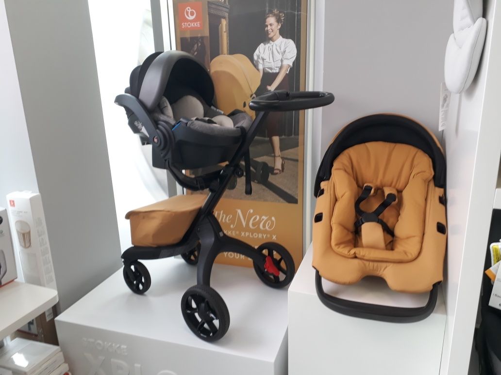 Stokke Xplory X 4w1 golden yellow / black melange - eksp