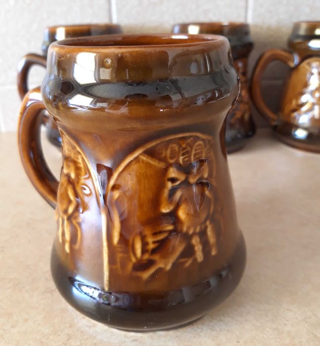 Mirostowice 4 kufle 0,5 l ceramika PRL