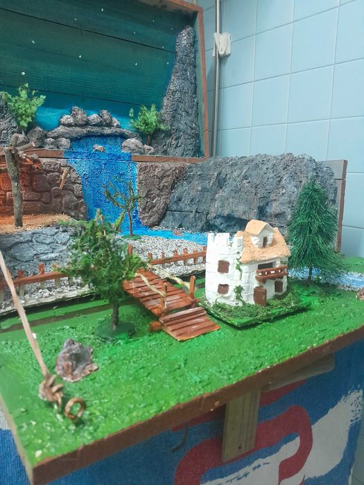 presepio artesanal em caixa original de transporte atlas copco 1967