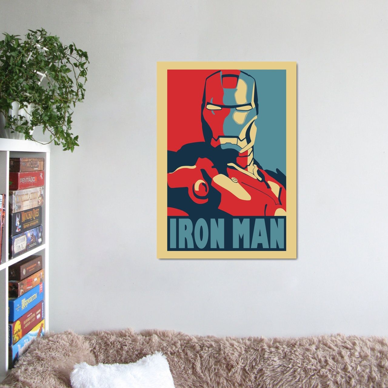Залізна Людина, Iron Man, мінімалістичний постер, картина на полотні