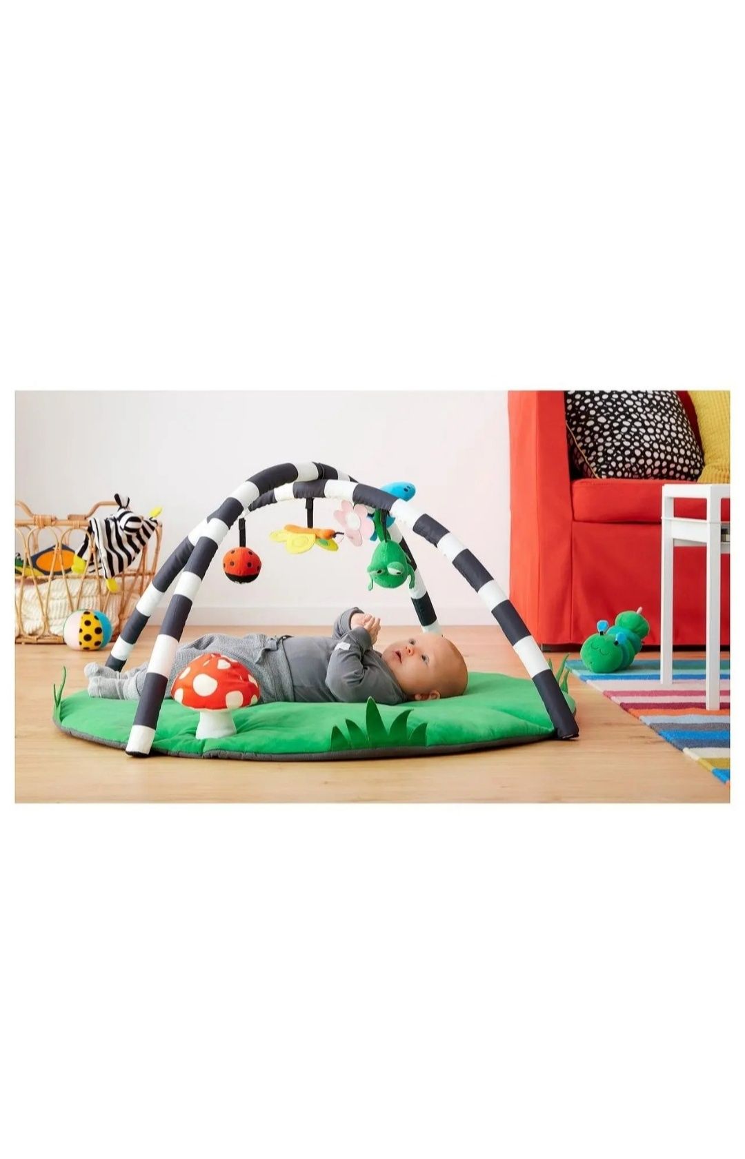 Килимок розвиваючий з іграшками, зелений Ikea (коврик розвиваючий)