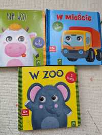 Na wsi, W mieście, W zoo książeczki dla maluszków LIDL