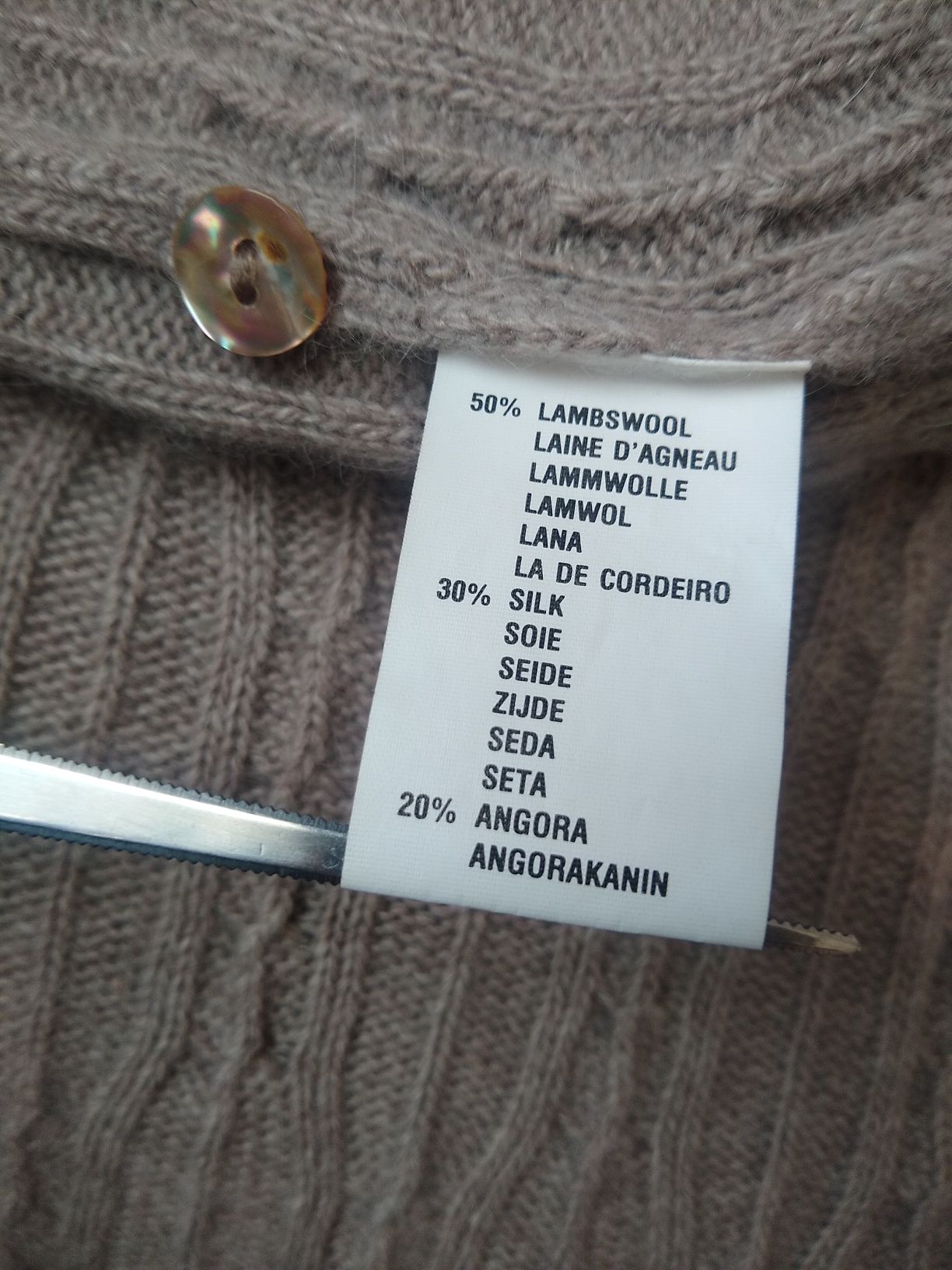 Super ciepły i wygodny sweter tunika wełniano-jedwabno-angorowa, XXXL