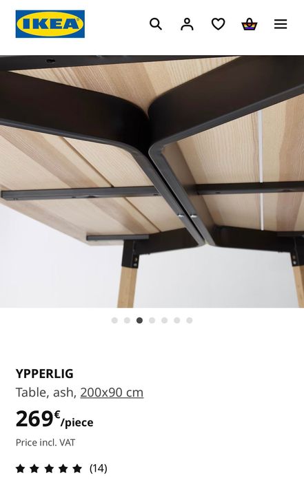 Mesa de jantar ou trabalho IKEA - para seis pessoas.