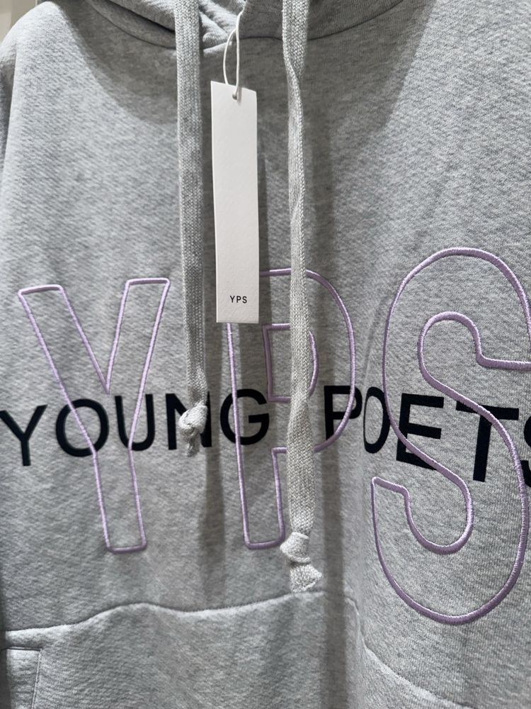 Оверсайз сірий меланж худі YPS YOUNG POETS gray  hoodie