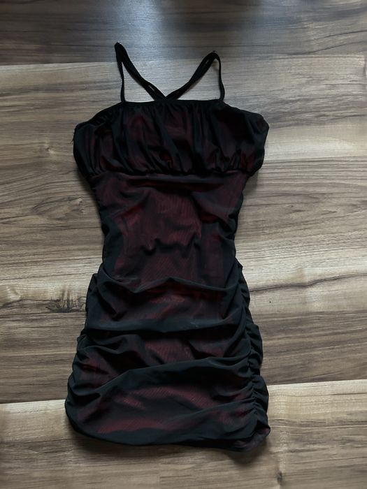 плаття shein сіточка з червоною підкладкою