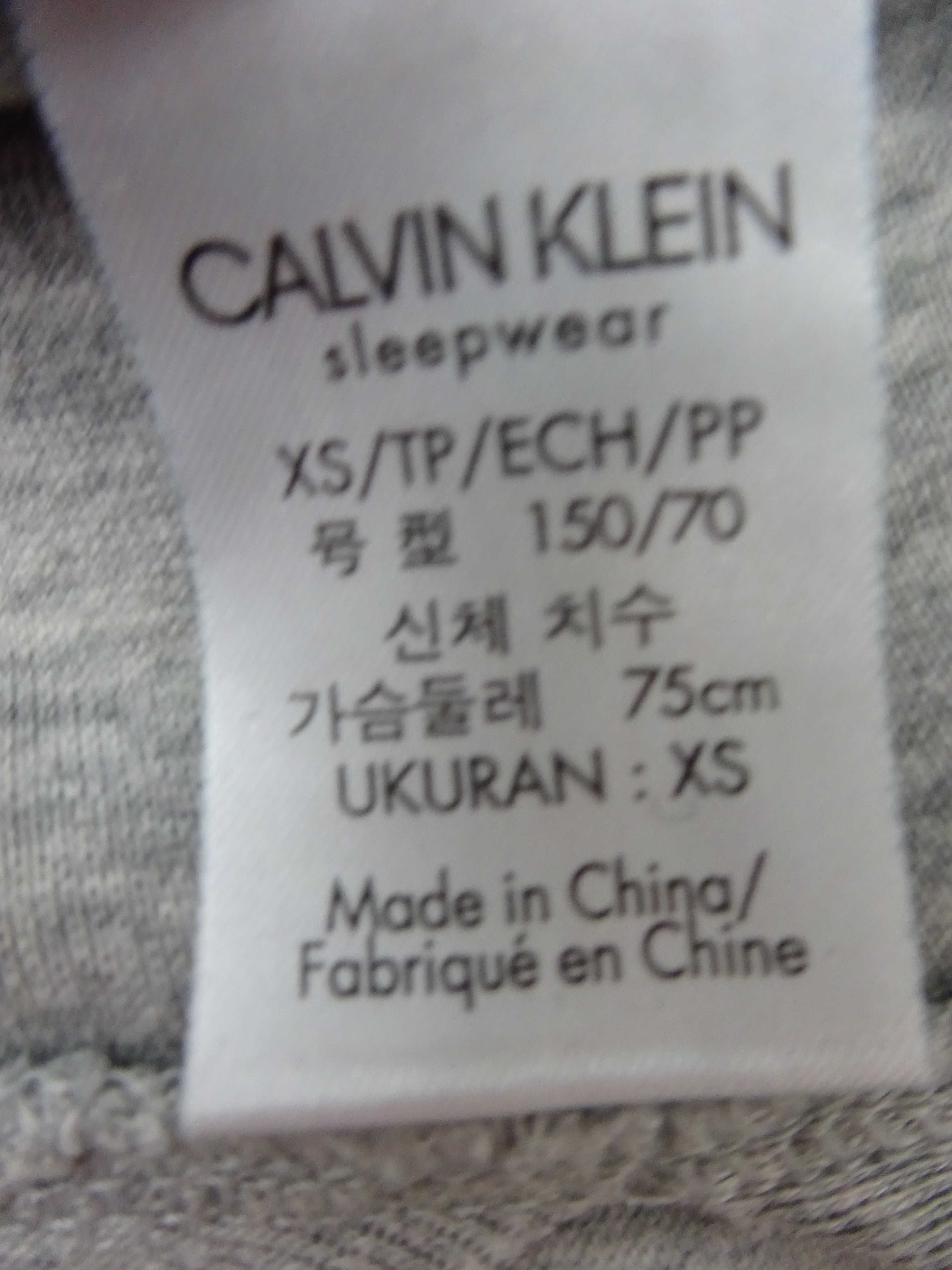 CC17 Dresowa bluza damska Calvin Klein kaptur oversize szara S 36 M 38