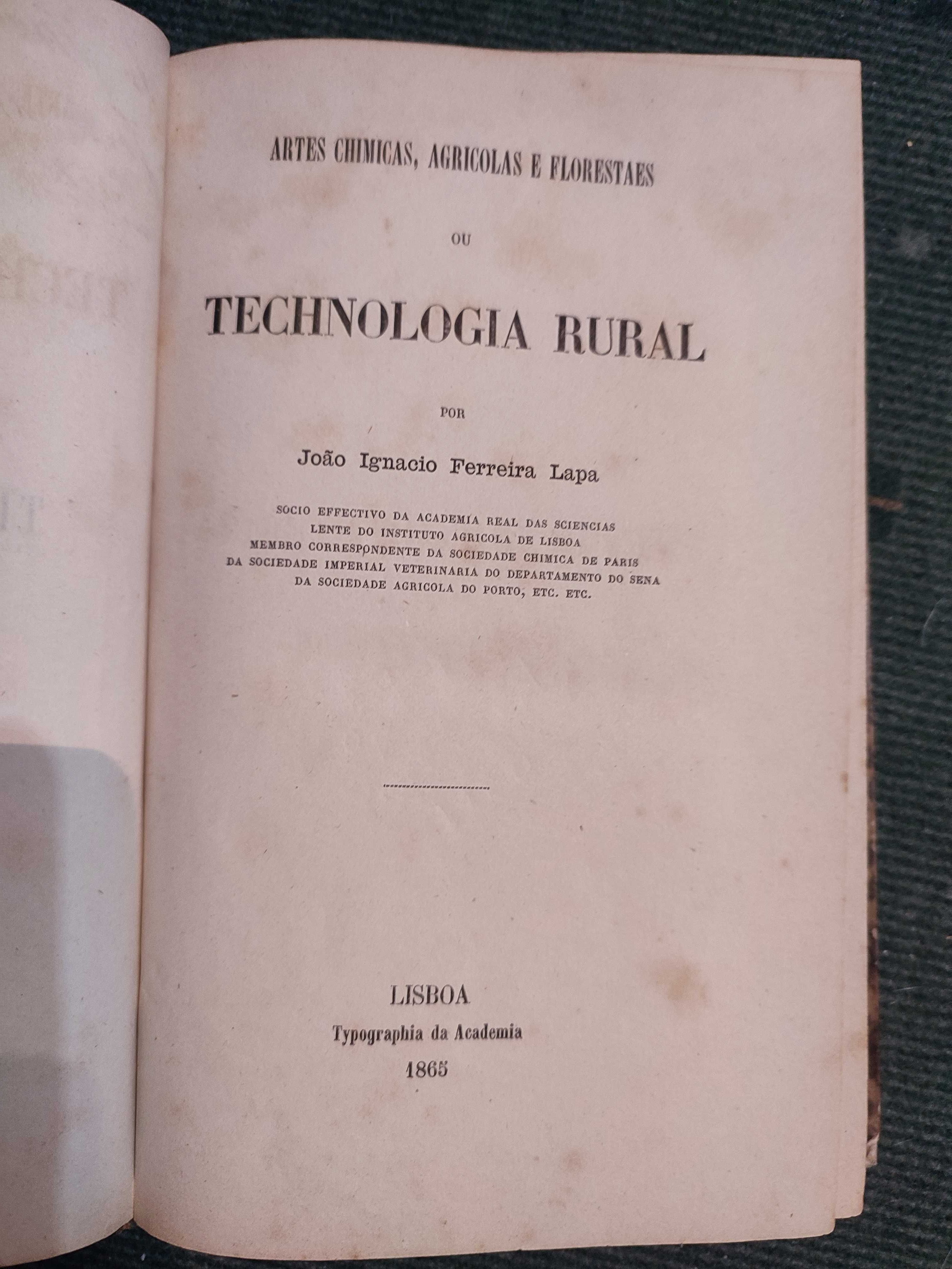 Artes Chimicas Agricolas e Florestais ou Technologia Rural-Parte1-1865