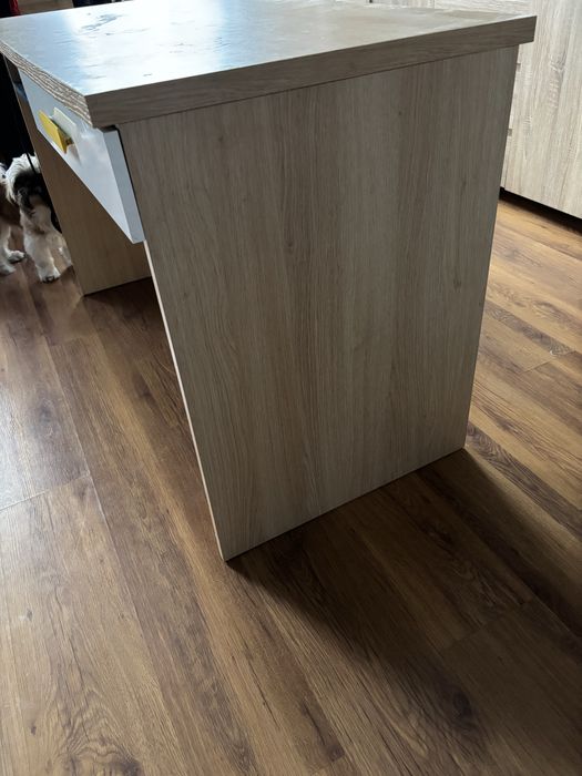 Biurko Wesker 120 cm z szufladą i półką dąb polski