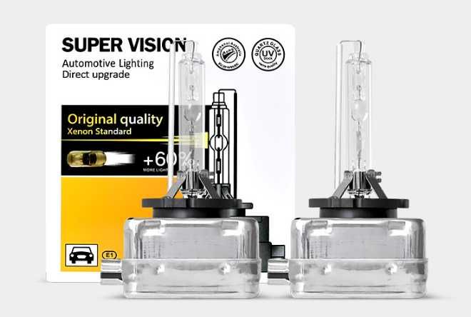 Лампы ксенон D1S,D2S,D3S,D4S Super Vision +60% 4300K 5000K LED CANBUS
