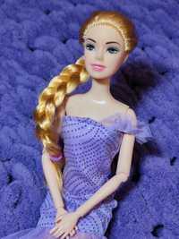 Кукла лялька Барбі Рапунцель фіолетова сукня блондинка