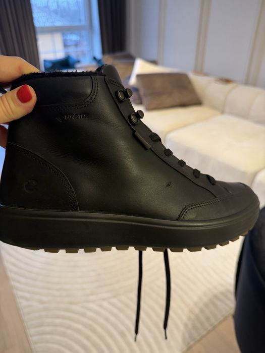 Кожанные ортопедические зимние ботинки Ecco 41 р