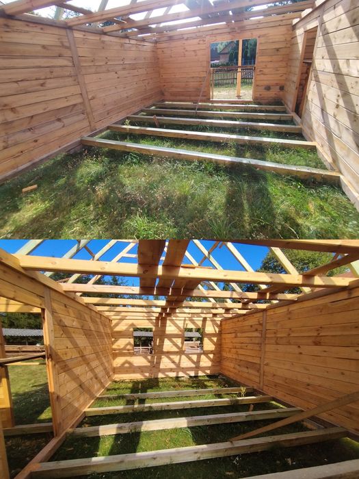 Dom drewniany z bala bali bez pozwolenia na zgłoszenie 7x7 całoroczny