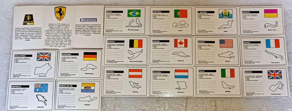 Rara Coleção da Fórmula 1 completa de 76 calendários de bolso da marca