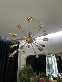Nowoczesna lampa wisząca złota kula 16 żarówek