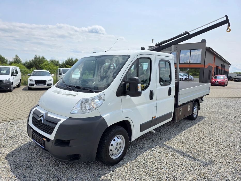 Citroën JUMPER 2,2 HDI 130 KONNA DOKA BRYGADÓWKA 7 OSOBOWA HDS DŻWIG HIAB 840KG 80T/KM PRZEBIEGU GWARANCJA WEBASTO 3M SKRZYNIA