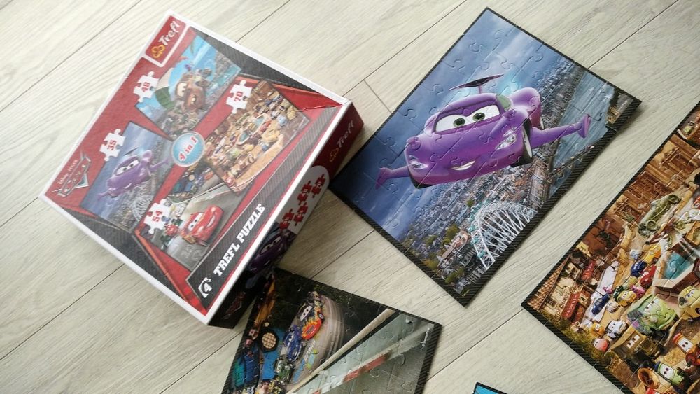 Cztery układanki cars McQueen 4w1 puzzle