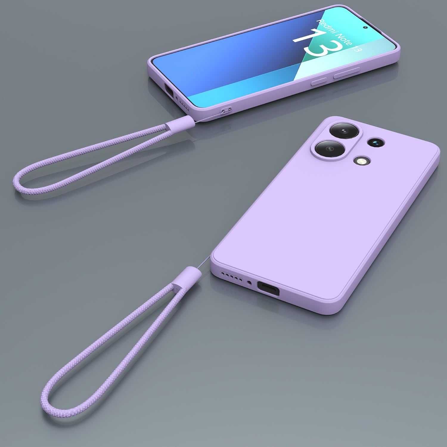 Etui plecki do Xiaomi Redmi Note 13 4G  2 folie ochronne fioletowy