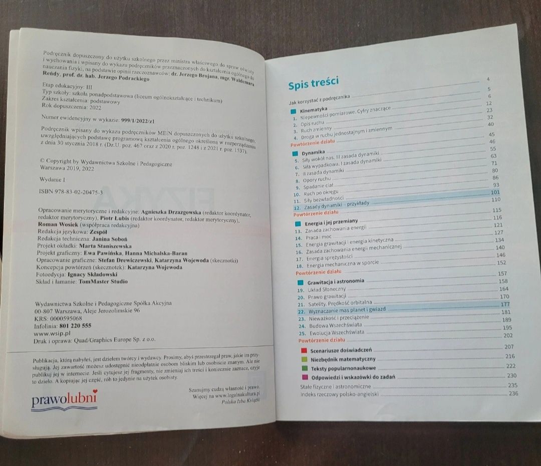 Podręcznik do Fizyki kl.1 liceum technikum zakres podstawowy