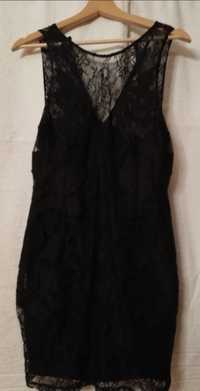 Suknia mini koronkowa wieczorowa czarna h&m rozmiar 40