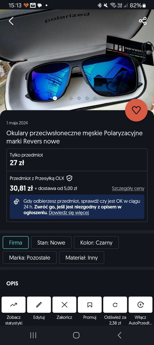 Zestaw 2 x okulary przeciwsłoneczne marki Revers nowe