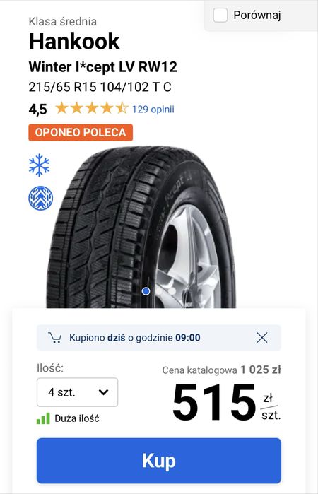 2x Hankook Winter I Cept LV 215 65 R16C 10 mm