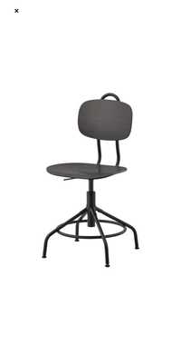 Krzesło kullaberg Ikea czarne drewno do biurka obrotowe