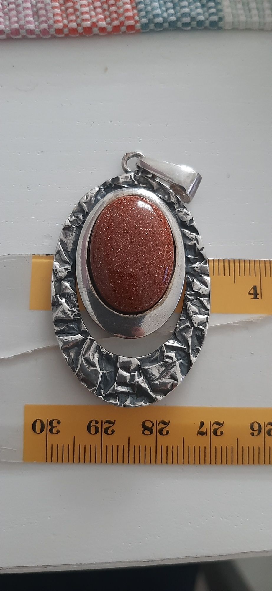 Mega srebrny wisior piasek pustyni 11,45g