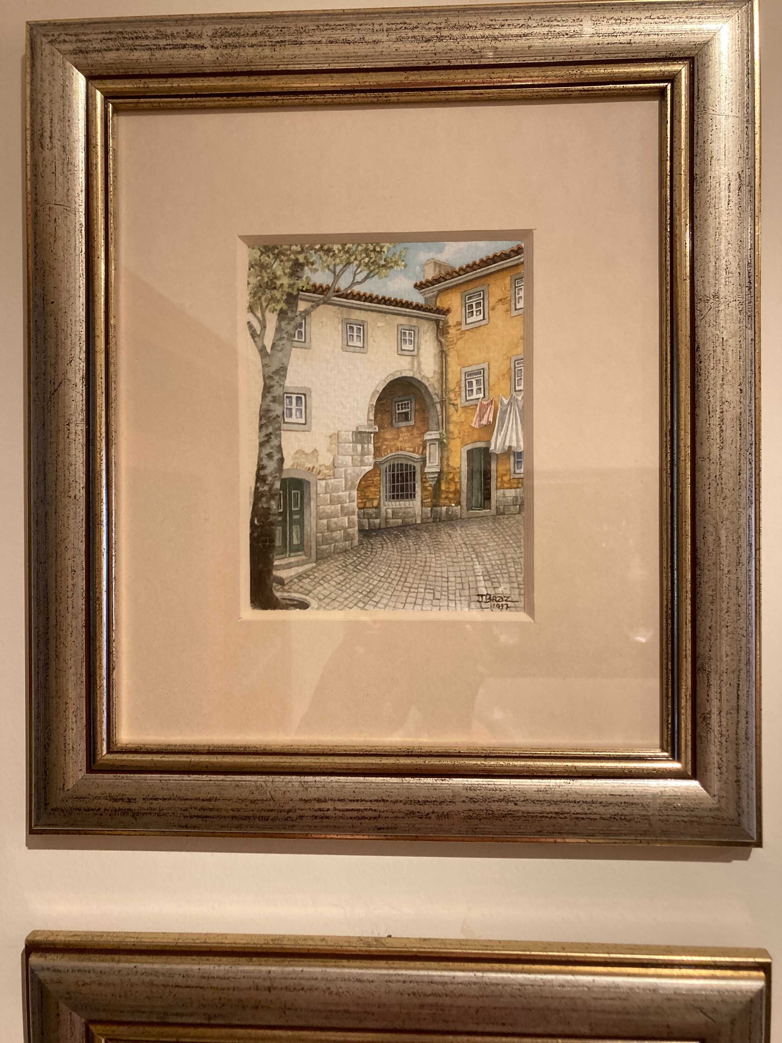 Aguarela João Braz  com moldura