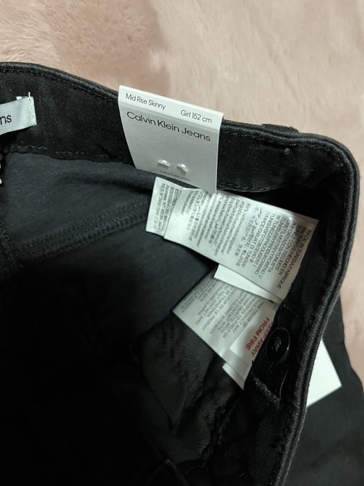 Calvin Klein Jeans spodnie dżinsy logo czarne ck mid rise skinny r XXS