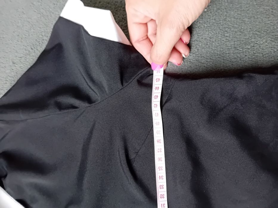 Sukienka czarna biały kołnierzyk S