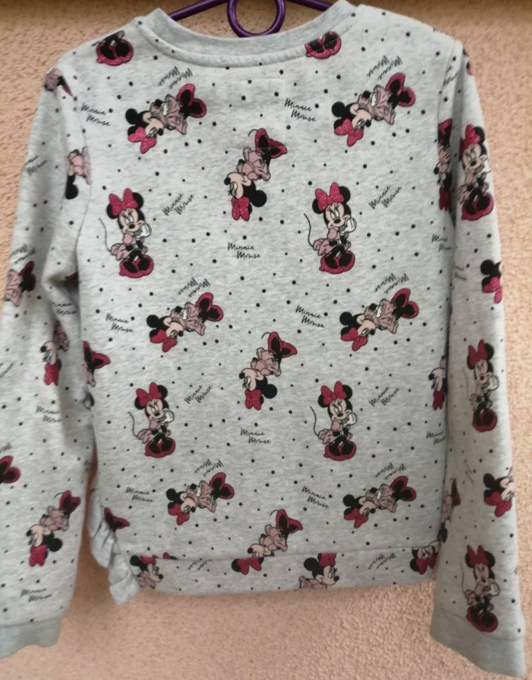 bluza w myszkę miki Disney 134 c&a szara na długi rękaw