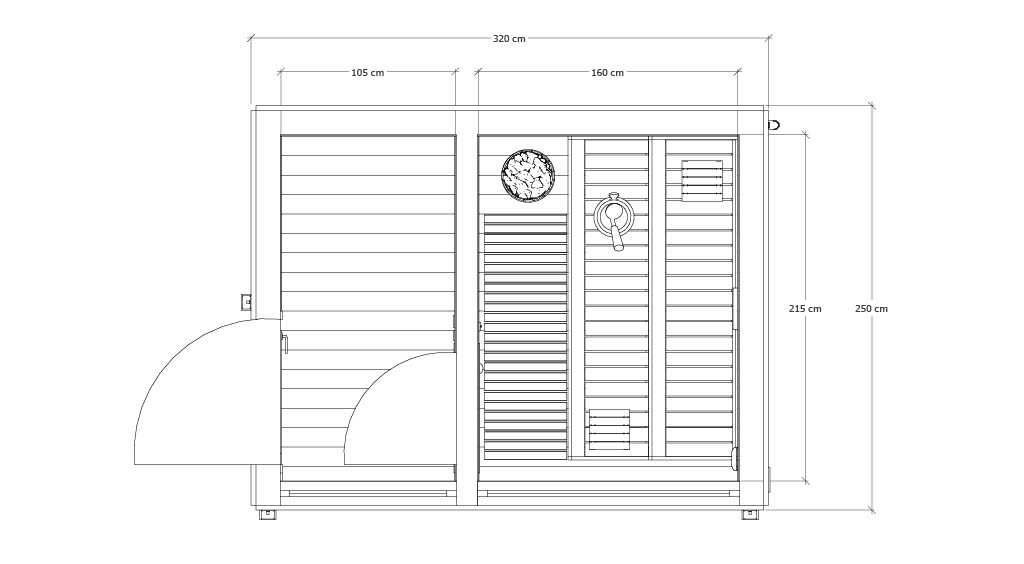 Sauna ogrodowa Xavier 320 cm x 250 cm