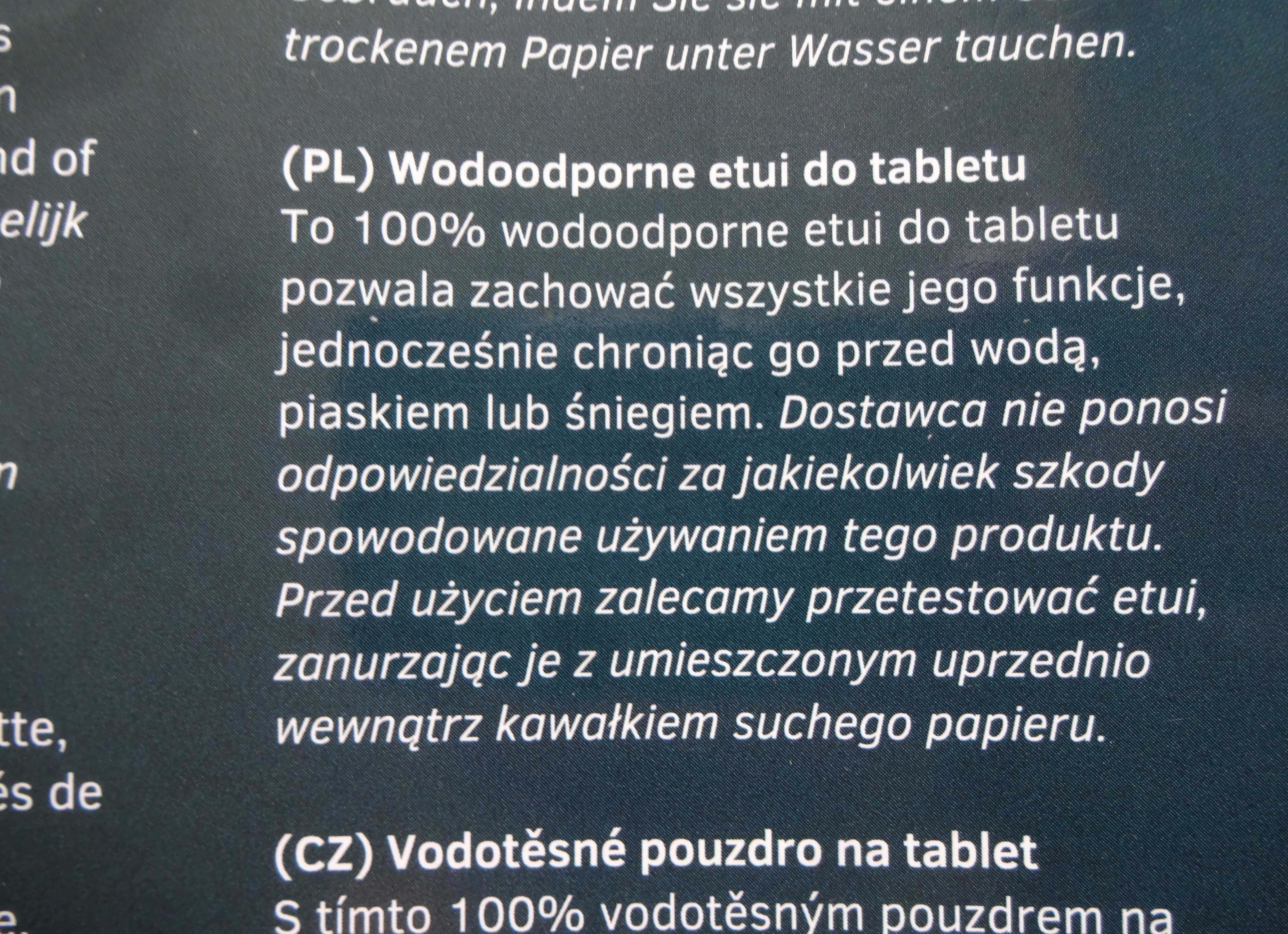 Nowe, duże (31 x 22 cm) , WODOSZCZELNE étui na tablet/elektronikę itp.