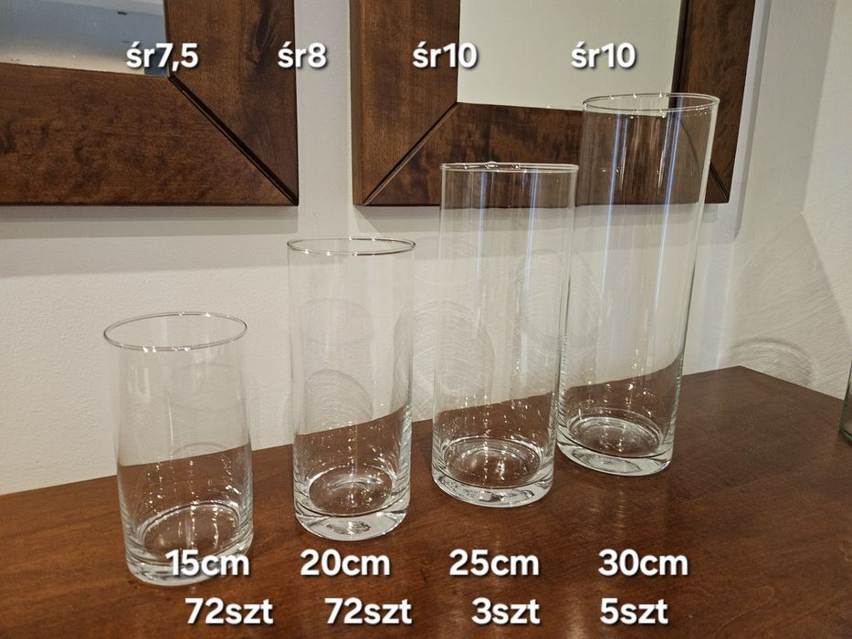 Szklane tuby wazon cylinder 180szt