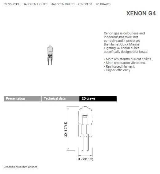Лампы для лодок Xenon Halogen G4 20W