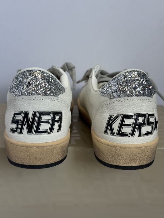 кеди голден гус шкіряні білі жіночі Golden Goose GGDB з блискітками -