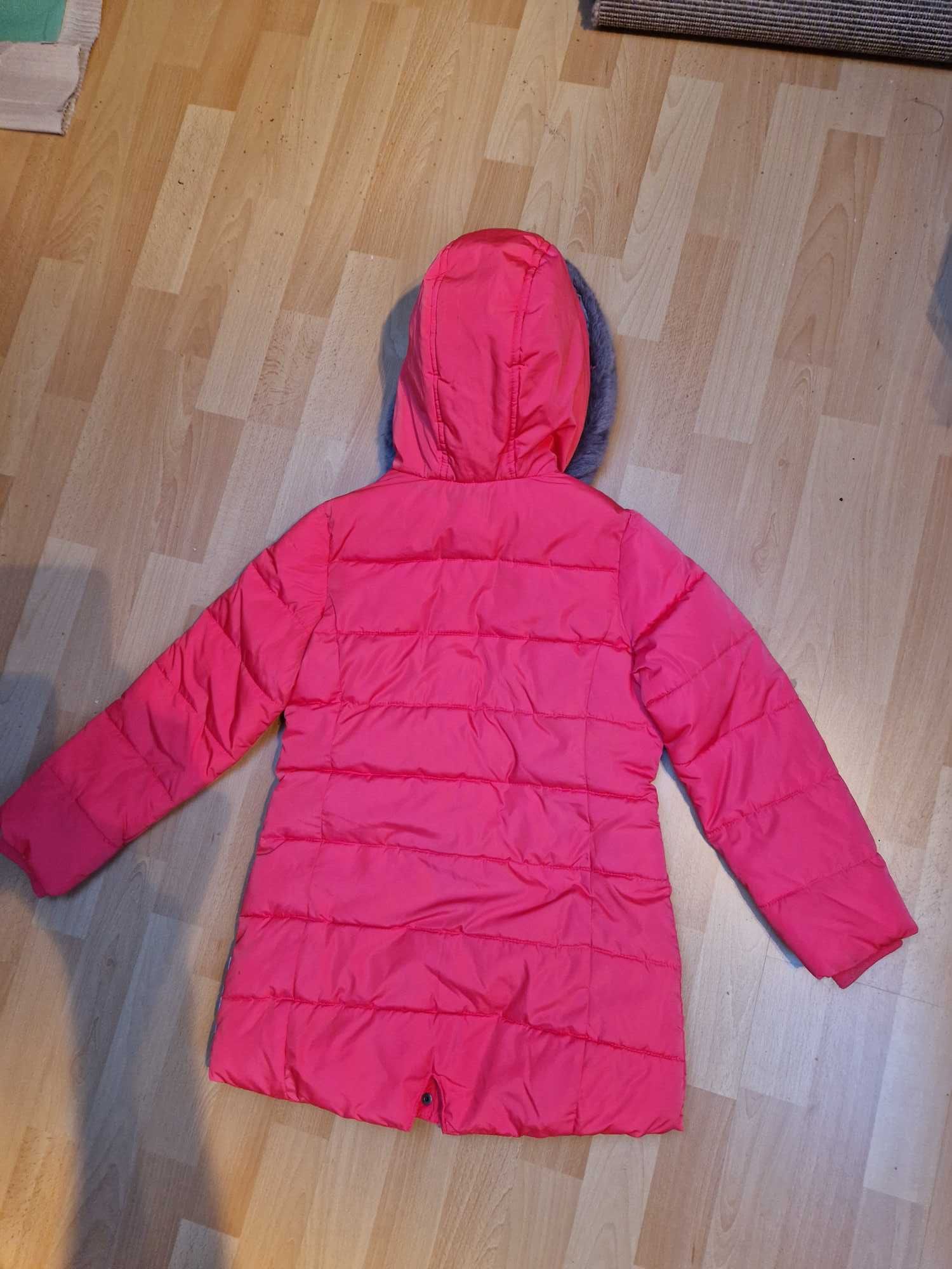 OKAIDI kurtka zimowa, rozmiar 140 cm, czerwona, stan bardzo dobry