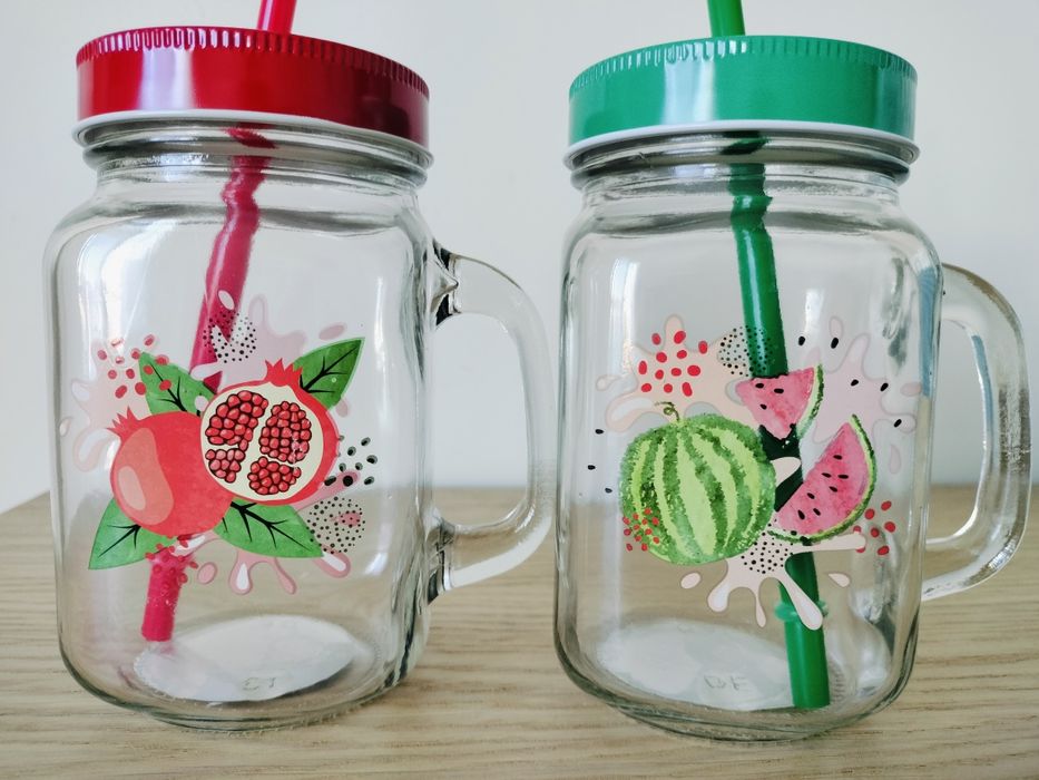 2 canecas copo com tampa e palhinha • novo!