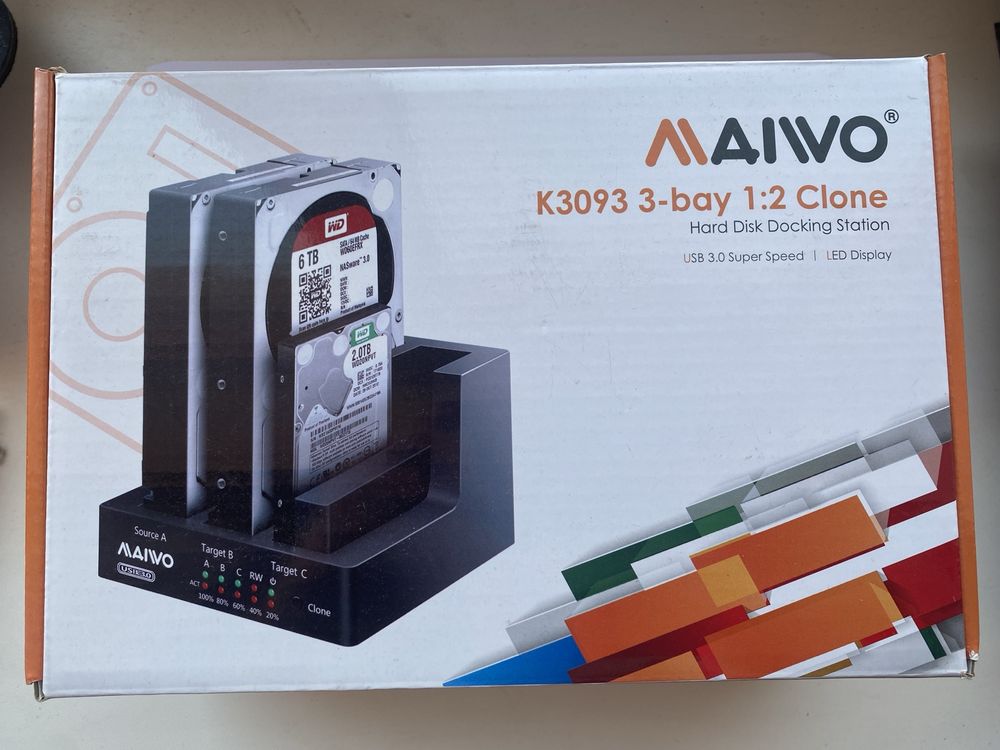 Док-станція Maiwo для трьох SSD/HDD 2.5/3.5" SATA-USB 3.0 K3093