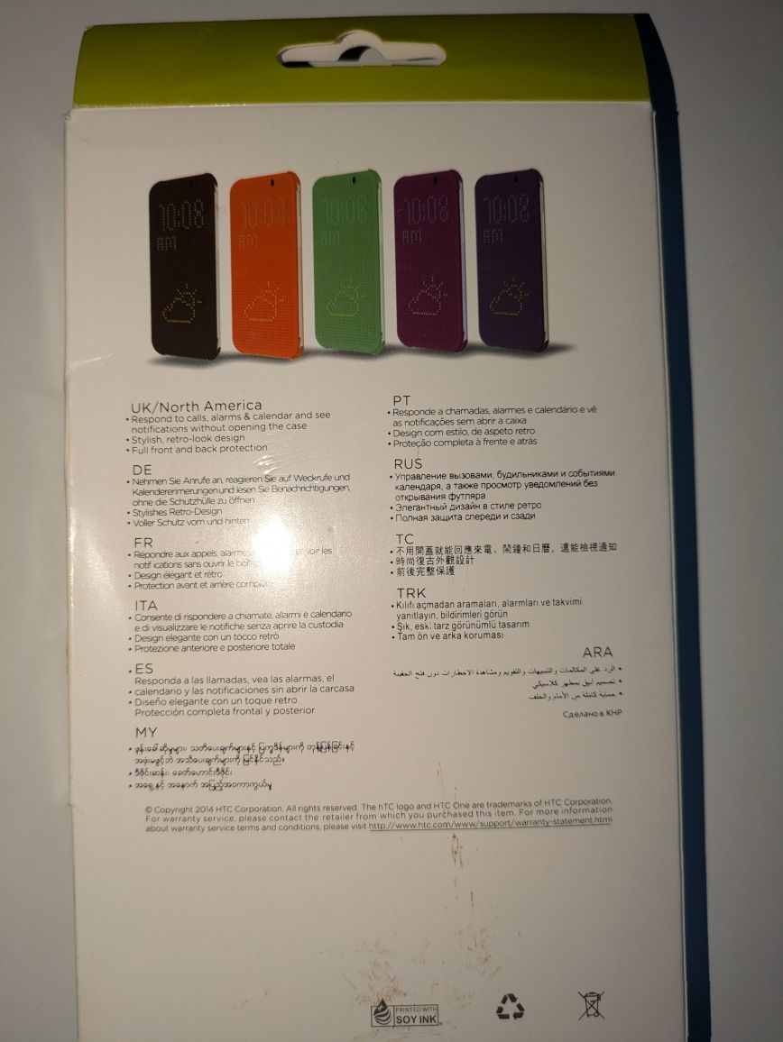 Etui pokrowiec case DOT VIEW HTC ONE M8 + drugie etui i szkło ochronne