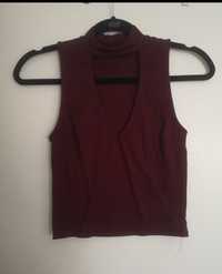 Crop top Bordeaux bershka