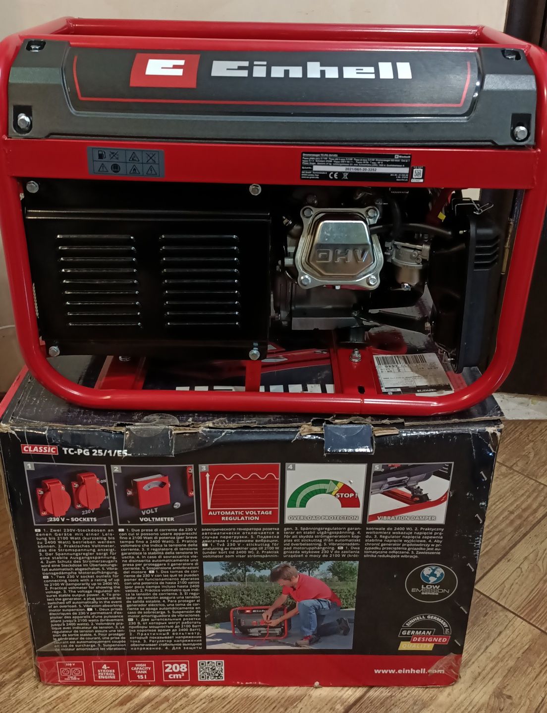 Бензиновий генератор Einhell TC-PG 25/1/E5 2.1 кВт