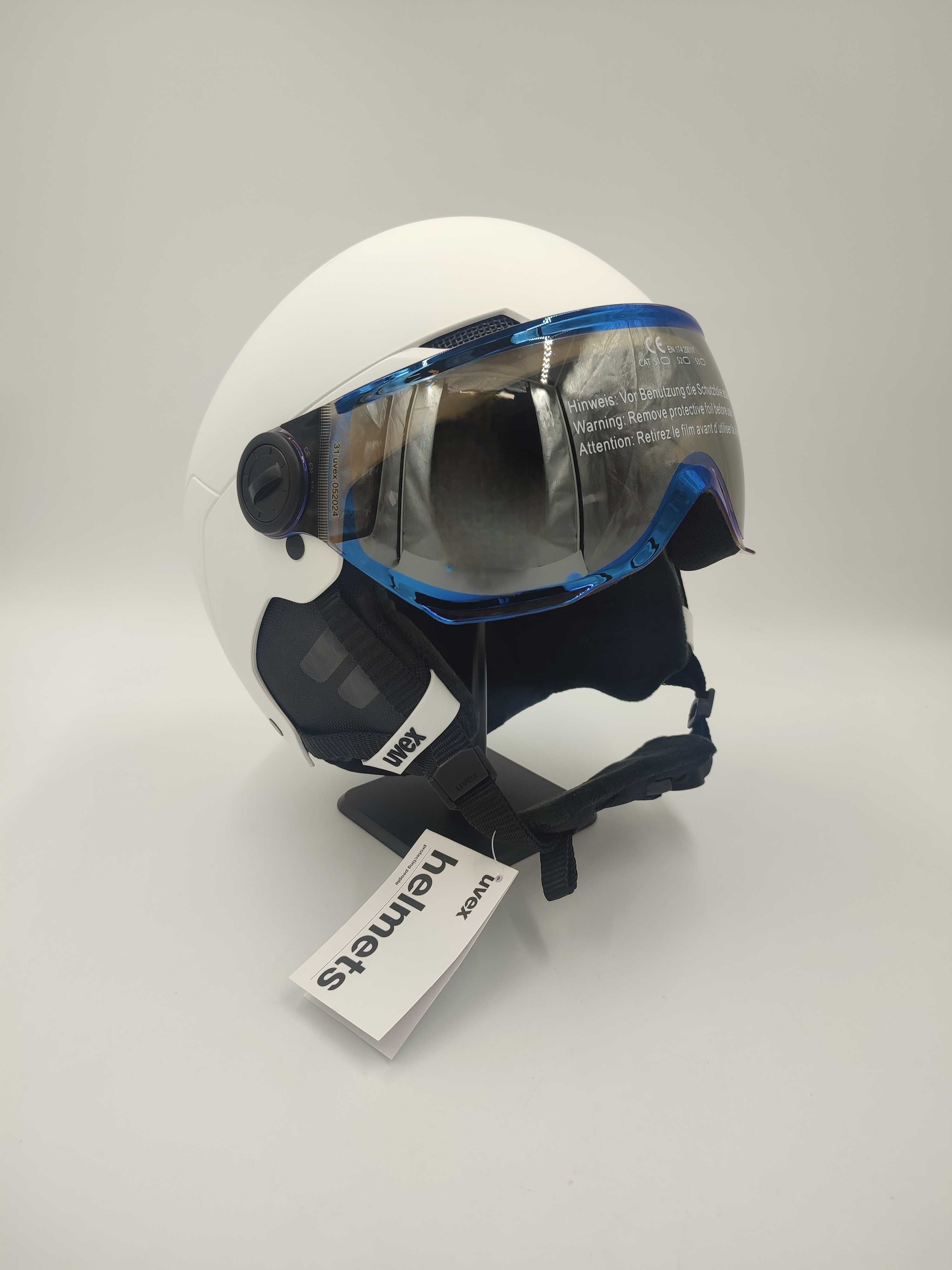 Kask Narciarski UVEX Rocket Jr Visor Biały Mat rozmiar S/M 54-58 cm