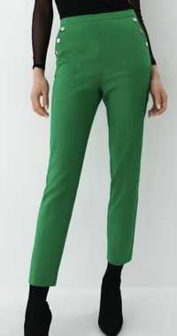 Mohito zielone cygaretki spodnie kant złote guziki rozmiar S